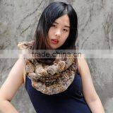 CX-S-32B Ladies Fashion Wholesale Snood Rex Rabbit Fur Scarf thumbnail-1