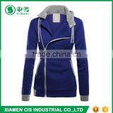 2017 Latest Fashion European Style Multi Color Women Winter Oblique Zipper Hoodie thumbnail-4