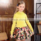 S32502W New Fashion Design Baby Clothing Girl Sweater Cotton Knitted With Floral Sweaters thumbnail-2