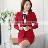 Ladies Hotel Uniform Design Skirt Suit Women 2017 Red Black thumbnail-4