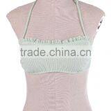 Monogrammed Seersucker Bandeau Swim Top thumbnail-2