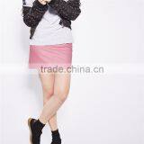 2017 OEM Spring Fashionable PU Cute Short Wrap Skirt With Side Pockets thumbnail-3