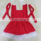 XF-175 Wholesale Kids Cotton New Design Fashion Baby Girls Dress Red Dress thumbnail-3