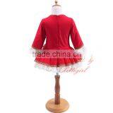 Wholesale Handmade Pettigirl Autumn Red Girl Boutique Dress Cotton Flower Girls Dress With Hair Accessories G-DMGD908-893 thumbnail-5