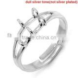 Rings Adjustable Round Silver Tone 6 Holes 17.1mm(US 6.75),10PCs,8seasons thumbnail-1
