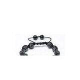 Shamballa Bracelet, Black Crystal Pave Alloy Beads thumbnail-1
