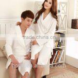 Chinese Supplier 100% Cotton Super Soft White Waffle Heated Bathrobe for Hotel or Spa thumbnail-2