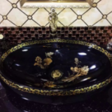 Standard Size Ceramic Factory Fancy Black Color Oval no Hole Basin Product Bathroom Sanitary Ware