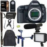 EOS 5D Mark III 22.3 MP Full Frame CMOS Digital SLR Camera Body Bundle With Polaroid Dual Grip Chest Stabilizer and Accessories (12 Items)