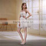 Party Dress Factory Fashionable Organza White Wedding Cocktail Dress Bridesmaid Dress AS024 thumbnail-3