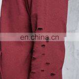2017 OEM Factory Cotton Polyester High-Polish Zip-Front Distressed Men French Terry Hoodie thumbnail-6