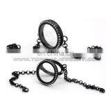 Gold Plated Locklet Design Cubic Zincon Bracelet Stainless Steel thumbnail-4