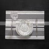 Wholesale Coffee Table Placemat Woven Striped Placemat Table Dish Mat for Dinning Table thumbnail-1