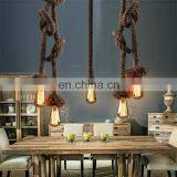 New Design Hemp Rope Industrial Style Ceiling Pendant Light thumbnail-3