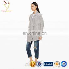 Woolen Knitted Grey Cardigan Womens Jacket thumbnail-3