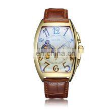 SEWOR 577 Mens Business Automatic Mechanical Watches Understated Luxury Moon Phase Brown Leather Men Wristwatch