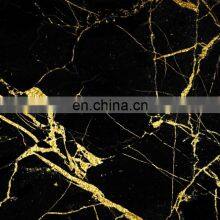 Polished Black Gold Marble Mosaic Floor Tiles 24x24 thumbnail-2