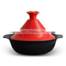 Porcelaine Ceramic Colored Enamel Cast Iron Moroccan Tajine Dish Pot thumbnail-3