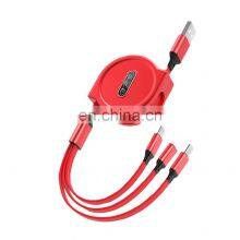 Universal Retractable 3 In1 Multi Usb Charging Cable Flexible Data Cable for Iphone/Type C/Android thumbnail-5
