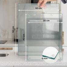Tempered Glass Chopping Board Clear Glass Durable, Hygienic Glass Worktop Savers,Scratch-Resistant,Heat-Proof,Easy-Clean Glass Cutting Board thumbnail-3