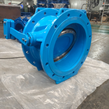 High Pressure DN600 Ductile Iron Tilting Disc Butterfly Swing Flanged Heavy Hammer Oil Check Valve thumbnail-3