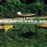 stainless Steel rattan chairs with table