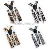 New Children Kids Boy Girls Clip-on Leopard Suspenders Elastic Adjustable Braces