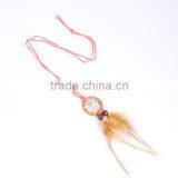 2016 Latest Design Fashion Wooden Beads Native American Feather Dream Catcher Necklace Wholesale thumbnail-3
