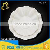 high quality wave shaped white plate melamine hotel tableware