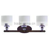 Energy Saving Light Source Vanity Light in Classic Oil Rubbed Bronze Finish With Three Dove White Glass Shades thumbnail-1