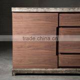 Travertine Top Wood Side Cabinet Design With Drawers Latest Design For Dining Room Use thumbnail-4