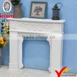 Handmade French Wood Lightweight Antique Cream-colored Fireplace thumbnail-1