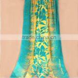 Yellow Green Hula Reactive Printed Cotton Velvet Beach Towel Bath Towel