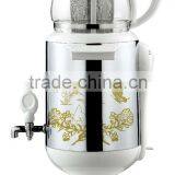 2.5L Russia Stainless Steel Samovar CA-902BS With Flower