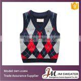 Organic Cotton Baby Clothing Kids Argyle Sweater Vest Baby Knit Vest Infant Knit Vest Sweater thumbnail-1