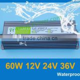 Waterproof Power supply 36v 60w electronic led driver for Led strip lighting
