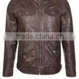 Men's Leather Jackets With Stand up Collar thumbnail-1