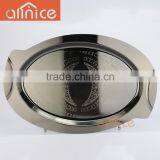 3pcs Oval Black Nickel Plating Metal Serving Tray Ss410 0.55mm Thickness Serving Tray thumbnail-5