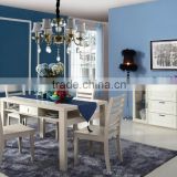 Modern white dining table with drawer