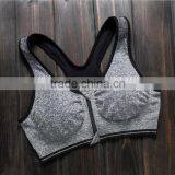 Women's Zipper Shockproof Breast Padded Fitness Sports Bra thumbnail-3