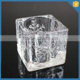 Crystal Candle Stand Glass Cube Pillar Holder With Christmas Tree Pattern thumbnail-3