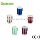 CE CB Spray Painting SUS304 Double Layer Lock Water on the Lid Anti Leakage Waterproof Function Stainless Steel Electric Kettle