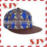 Floral Print Custom Strapback Hat With Leather Brim thumbnail-1