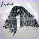Fashion Black Peacock Feature Printing Artificial Cotton Scarf ( 6 Colors) (FCH-11306) thumbnail-1