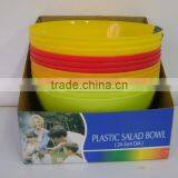 Plastic Colored Salad Bowl 10 Inch Round in Display Box Packing #TG1005EG thumbnail-1