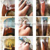 2016 New Premium Miniature Landscapes Handmade Secreted Wooden Rings thumbnail-4