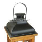 European Style Wooden Lantern With Metal Top Candle Holder thumbnail-3