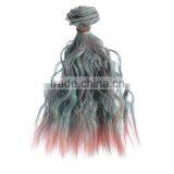 Ombre Color Kinky Curl Sythetic Hair Piece for Doll Wig thumbnail-2
