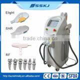 Stationary 4 handles imported lamp elight rf nd yag laser shr hair removal machine