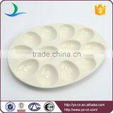 New Product Beige Oval Crackle Glaze Ceramic Egg Tray Holder thumbnail-1